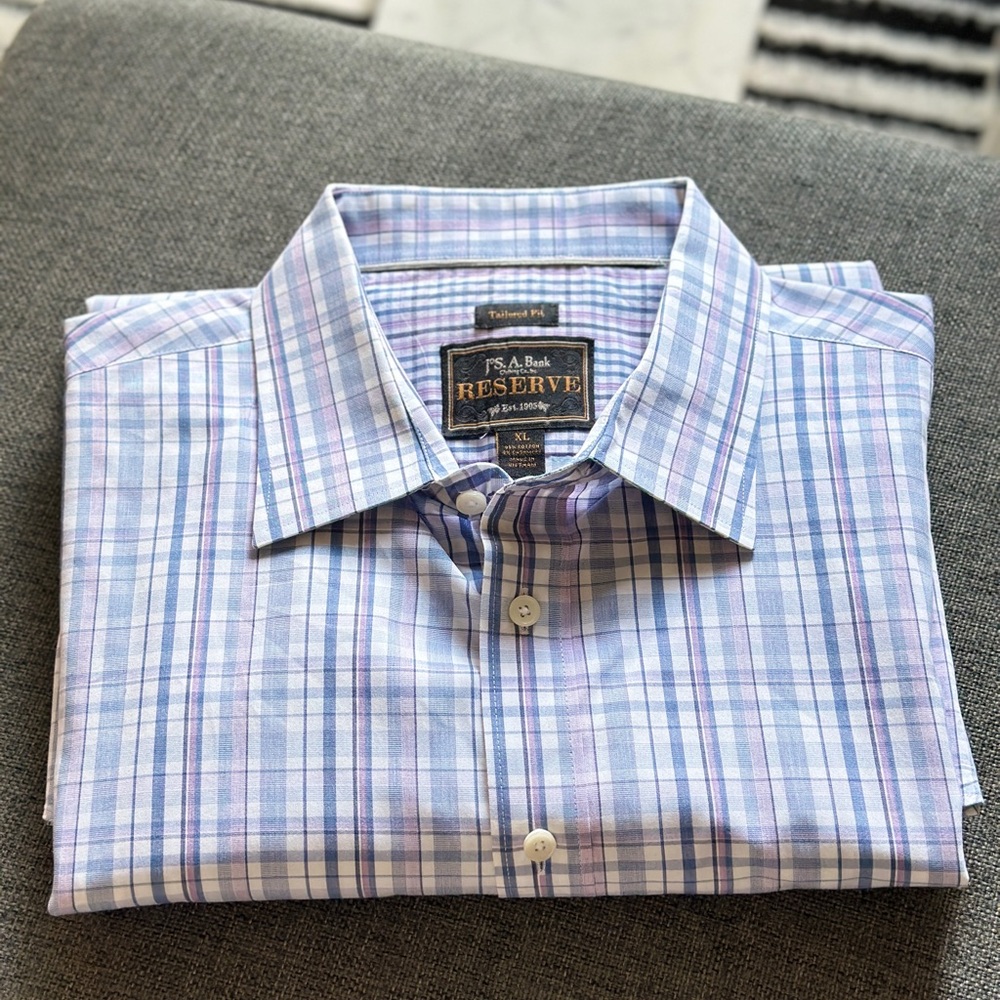 Jos. A. Bank Men's Multicolor Plaid Button Down Shirt